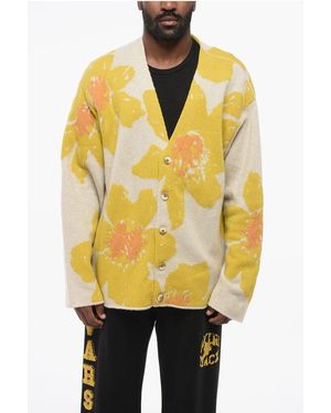 The Elder Statesman Pure Cashmere Floating Florals Cardigan - Multicolour