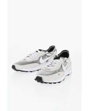 Nike Two-Tone Suede And Mesh Low-Top Trainers - White