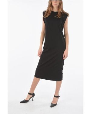 Ixos Crew-Neck Tamarindo Shift Dress With Padded Shoulders - Black