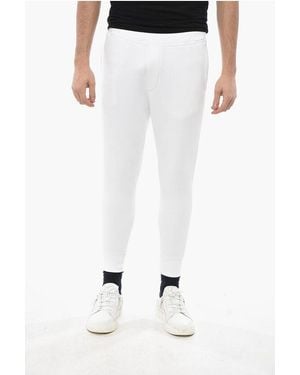 DSquared² Brushed Cotton Joggers With Cuffs - White