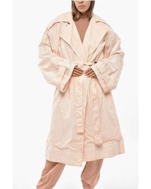 Quira Cotton Trench Coat With Belt - Natural