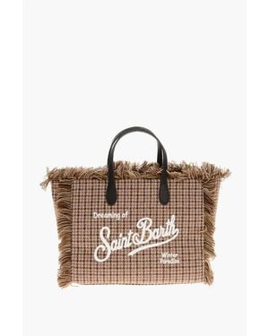 Mc2 Saint Barth Houndstooth Patterned Colette Tote Bag - Brown