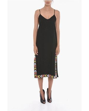 Palm Angels Missoni Slipdress With Allover Monogram - Black