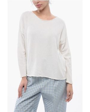 ArchivioB Merin Wool Crewneck Drop Shoulder Jumper - White