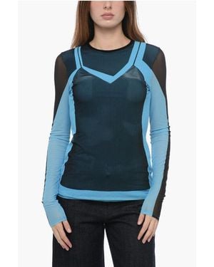 Loewe Mesh Top With Trompe L'Oeil Effect - Blue