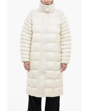Nike Maxi Padded Quilted Jacket With Snap Buttons - White