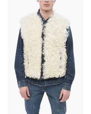 DSquared² Sleeveless Denim Jacket With Fur - Blue