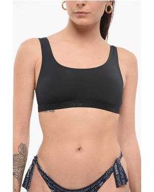 Armani Emporio Lycra Bra With Monogram Detail - Black