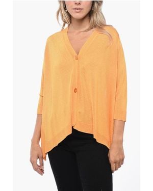 ArchivioB Oversized Cardigan With 3/4 Sleeves - Orange