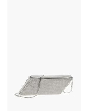 Kara All-Over Rhinestone Square Bag - White