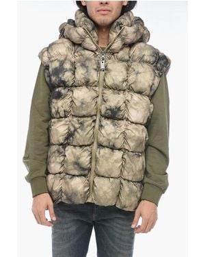 DIESEL Quilted W-Ralle-Sl Vest With Tie-Dye Print - Brown