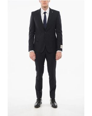 Corneliani Cc Collection Virgin Wool Reset Suit With Flap Pockets - Black