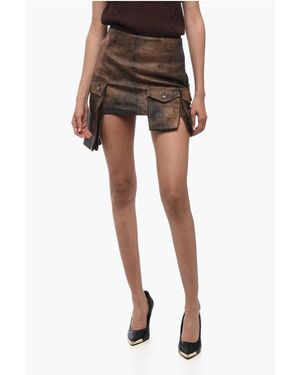 BAIA Leather Cargo Mini Skirt - Black