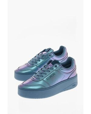 DIESEL Vegan Leather Low-Top Trainers S-Athene Bold With 6Cm Maxi S - Blue