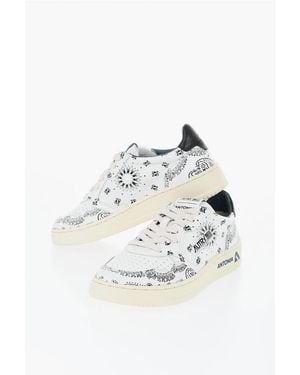 Autry Low Leather Trainers With Bandana Print - White
