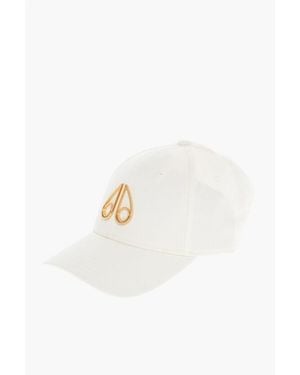 Moose Knuckles Embossed Logo Hollow Baseball Cap - White