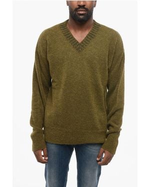 Altea Maglia Scollo V Unito Brushed/ L - Green