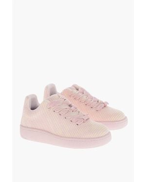 Burberry Rib Designed Low-Top Trainers With Maxi Laces - Pink