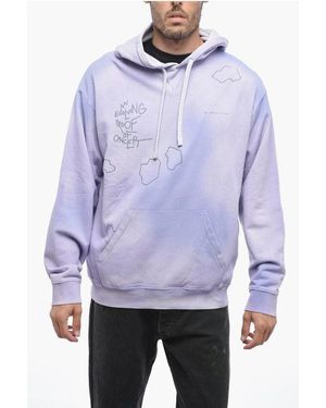 Objects IV Life Printed Faded Effect Hoodie - Purple
