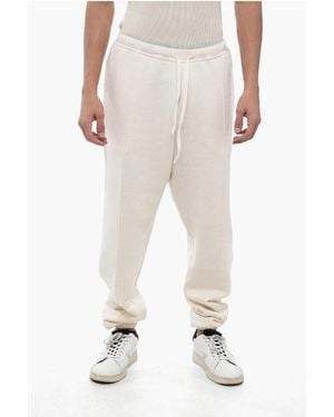 Dior Fleeced Cotton Joggers With Cuffs - Natural