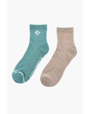 Converse Set 2 Pairs Of Stretch Fabric Socks With Details - White