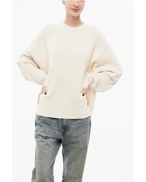 Y-3 Stretch Cotton Oversized Jumper With Crew Neck - Natural
