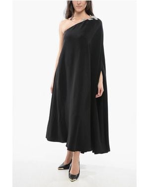 Valentino Silk One-Shoulder Dress With Sequins - Black