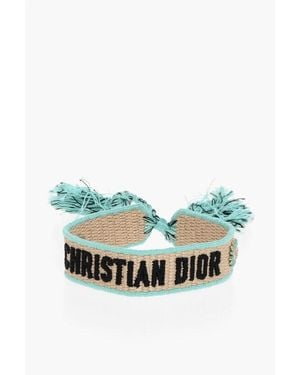 Dior Fabric J'A Bracelet With Embroidered Logo - Blue