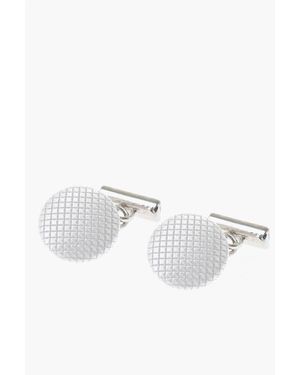 Corneliani Metal Cufflinks Lined With Silk - Grey