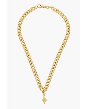 Marcelo Burlon Golden Effect Chain Necklace With Pendant - Metallic