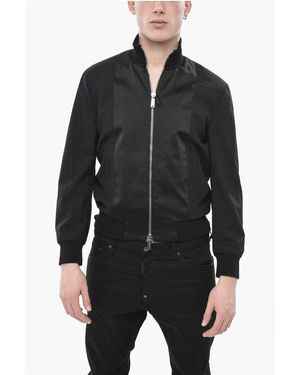 DSquared² Stretch Virgin Wool Full-Zip Bomber - Black
