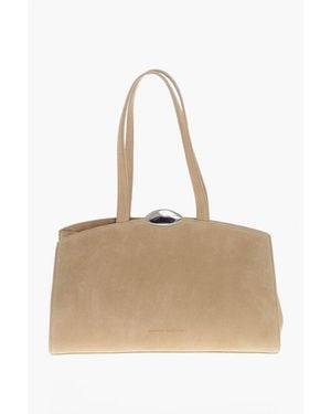Benedetta Bruzziches Suede Serena Shoulder Bag - Natural