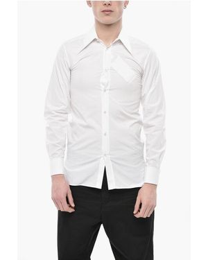 Maison Margiela Mm0 Poplin Shirt With Italian Collar - White