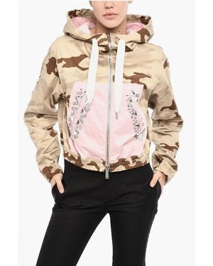 DSquared² Camouflage Lightweight Jacket With Hodd And Jewels - Black