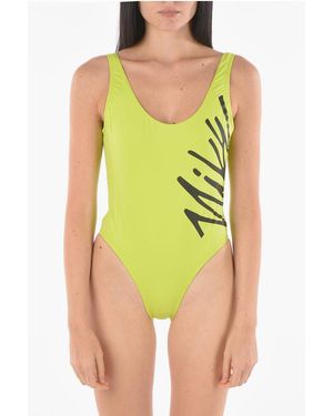 Nike Logo Printed One Piece Swimsuit - Green