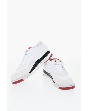 Nike Flight Suede Trainers Air Jordan 4 With Contrasting Details - White