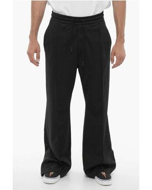 Marcelo Burlon Wide-Leg Track Trousers With Elastic Waist - Black