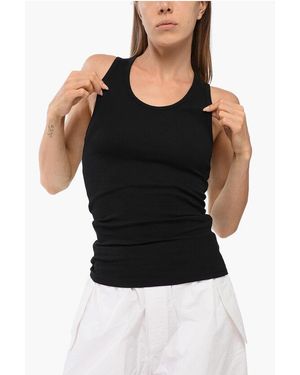 Wardrobe NYC Ribbed Lightweight Cotton Tank Top - Black