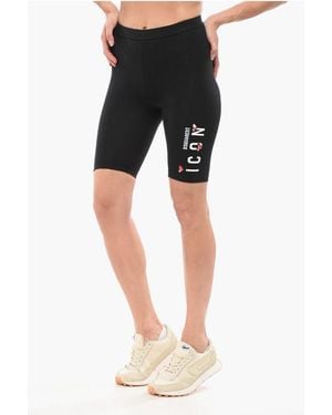 DSquared² Underwear Icon Biker Leggings With Print - Black