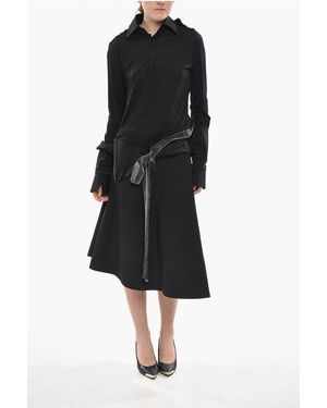 Maison Margiela Mm1 Double-Fabric Midi Shirt Dress - Black