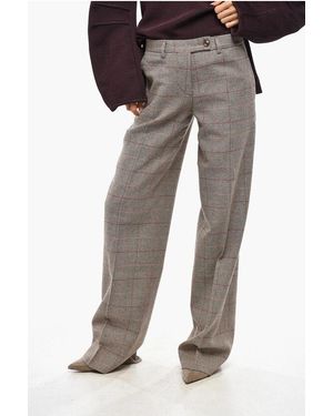 Fortela Cotton And Wool Blend District Check Juliana Trousers - Grey