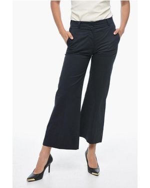 Ql2 Wide-Leg Chino Trousers Melody With Concealed Closure - Blue