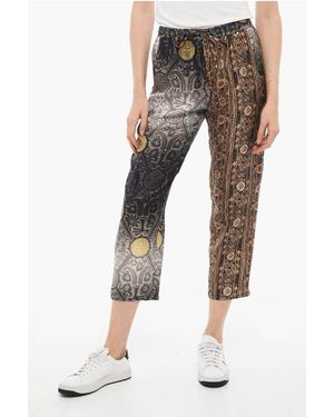 Pierre Louis Mascia Patterned Silk Trousers With Elastic Waistband - Multicolour