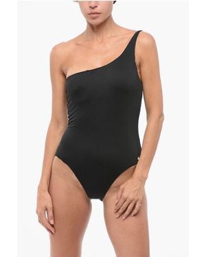 Nike Swim Solid Colour One-Shoulder One Piece Swimsuit - Black