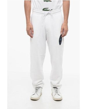 Armani Emporio Resort Cotton Joggers With Embroidered Patch - White