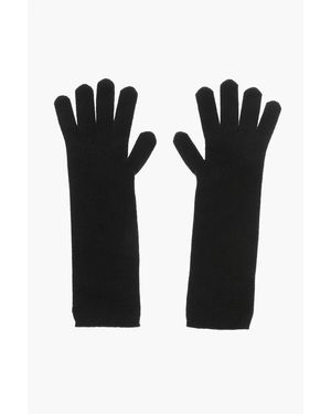 Max Mara Solid Colour Cashmere Gloves - Black