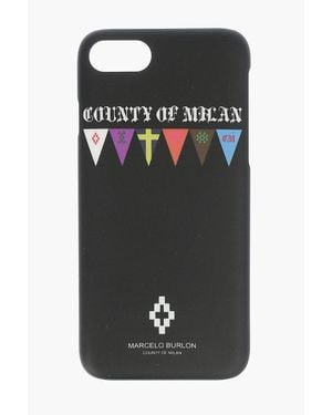 Marcelo Burlon Embossed Printed Flags Sides 7 Iphone Case - Black