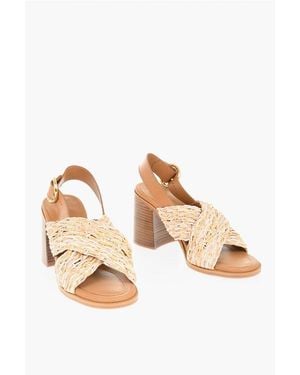 See By Chloé Criss-Cross Braided Sandals Heel 9 Cm - Pink