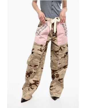 DSquared² Camo Cargo Trousers With Rhinestones Detail - Multicolour