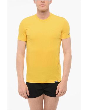 DSquared² Crewneck Cotton Pyjama T-Shirt - Yellow